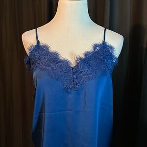 Abercrombie & Fitch satin & lace camisole, royal blue